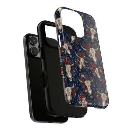 Patriotic Floral Skulls Tough Case
