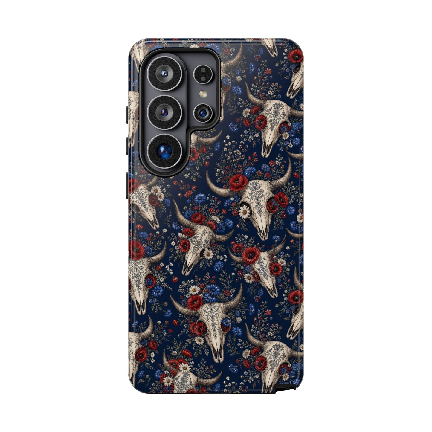 Patriotic Floral Skulls Tough Case
