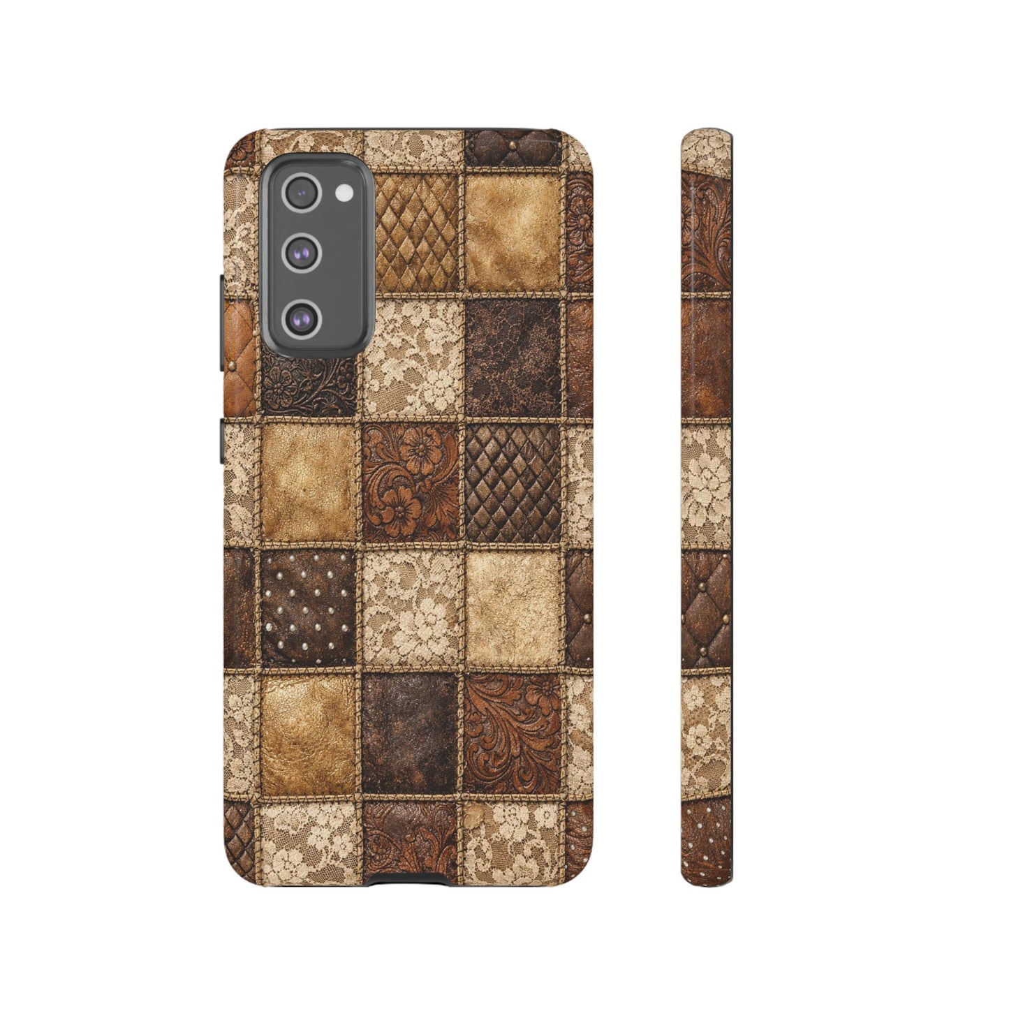 Leather Lace Patchwork Tough Case