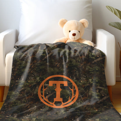 Antler Monogram Camo Blanket