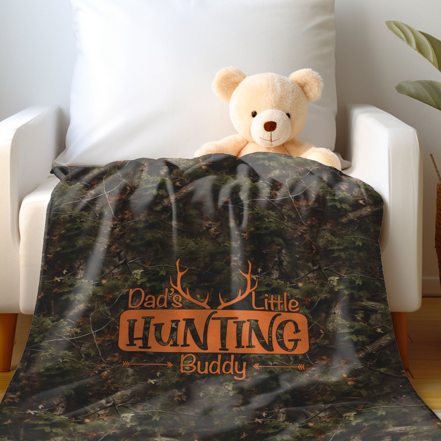 Dad's Little Hunting Buddy Camo Blanket