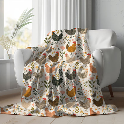 Floral Chickens Blanket