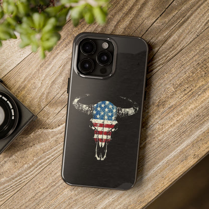 Patriotic Bull Skull Phone Case