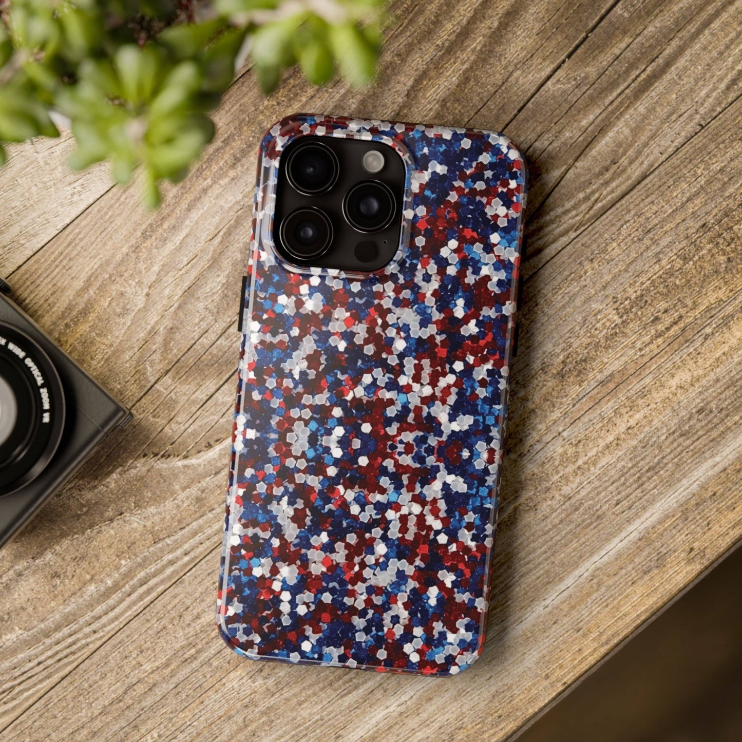 Red White Blue Glitter Phone Case