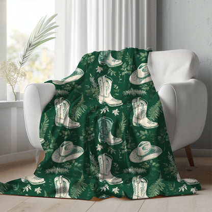 Greenery Boots Blanket