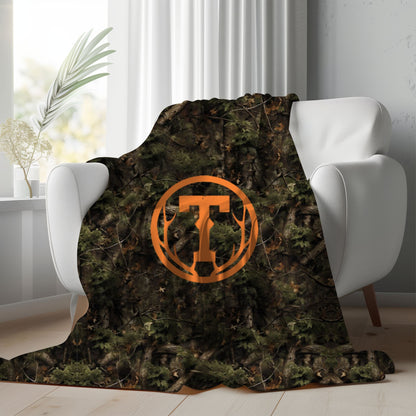 Antler Monogram Camo Blanket