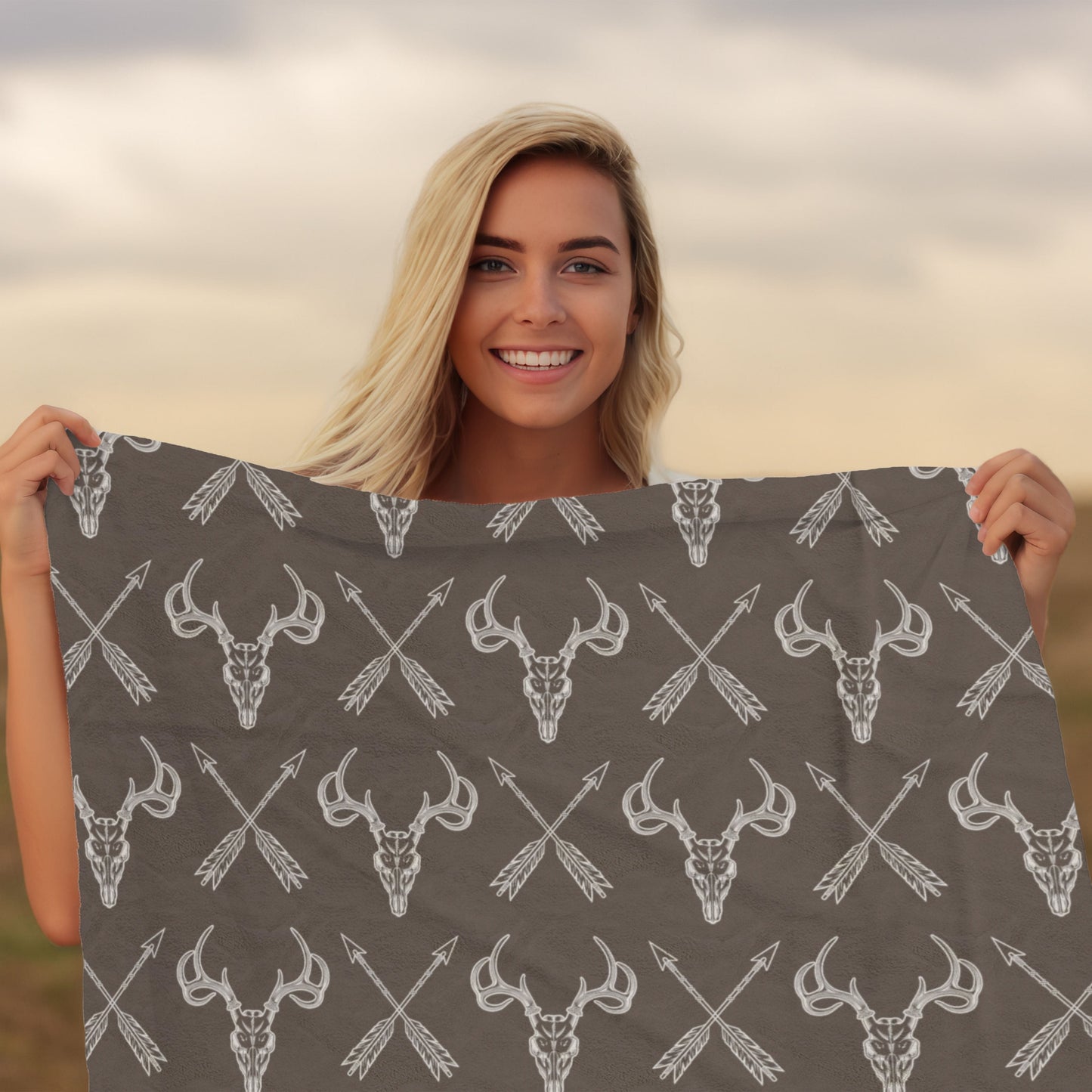 Deer Skull Arrows Blanket