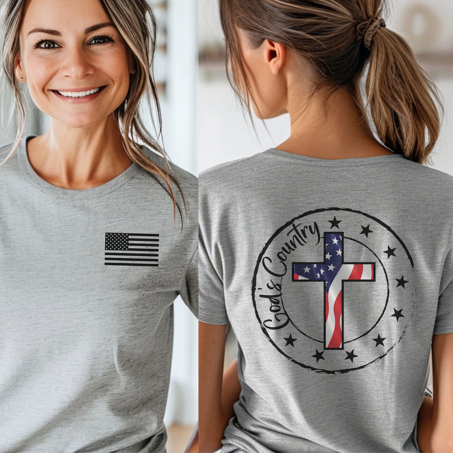 God's Country Patriotic Cross T-shirt