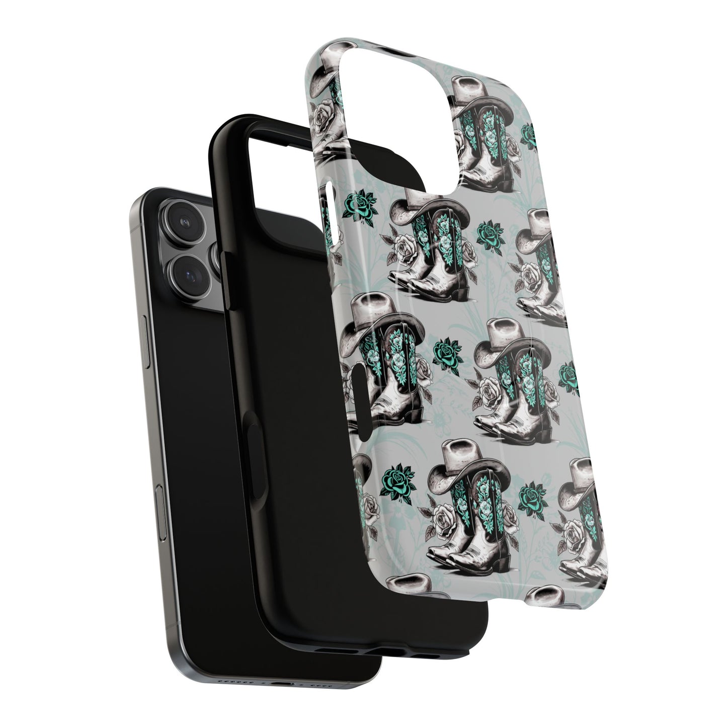 Teal Floral Boots Magnetic Case