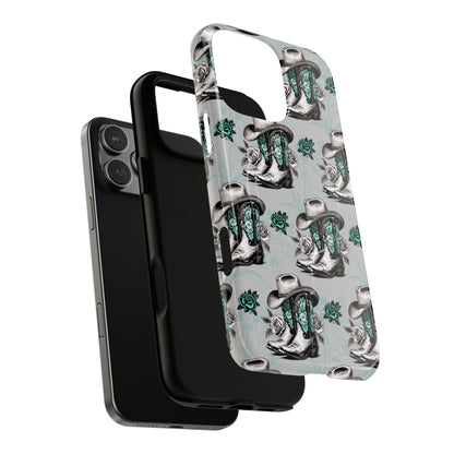Teal Floral Boots Magnetic Case