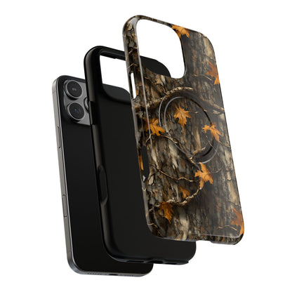 Orange Leaf Tree Camo Magnetic Case