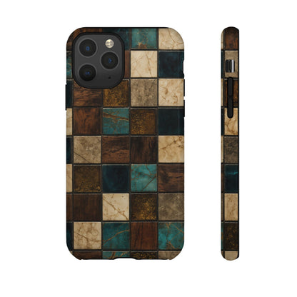 Teal Walnut Tile Tough Case