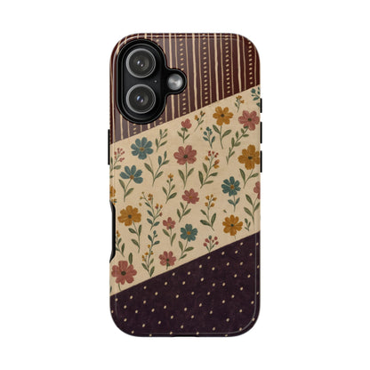 Fall Floral Stripe Tough Case