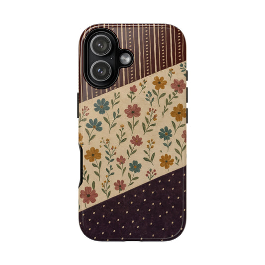 Fall Floral Stripe Tough Case