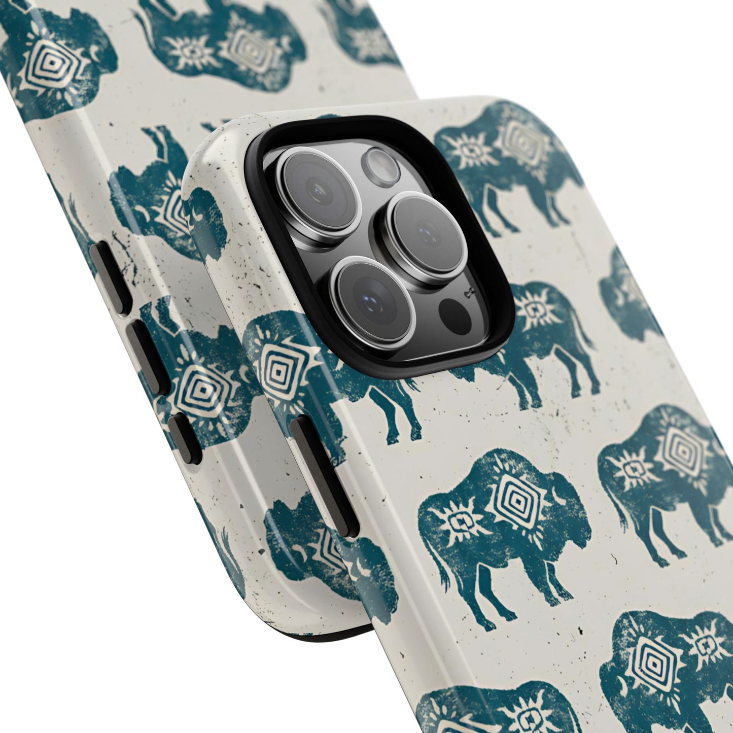 Teal Aztec Buffalo Tough Phone Case