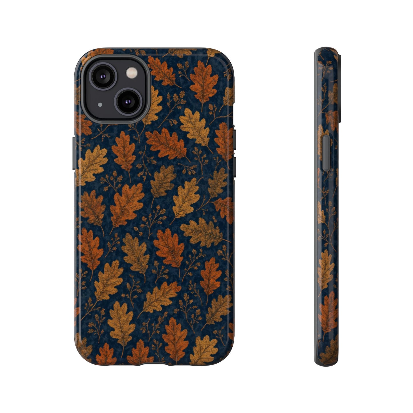 Navy Autumn Leaves Tough Case