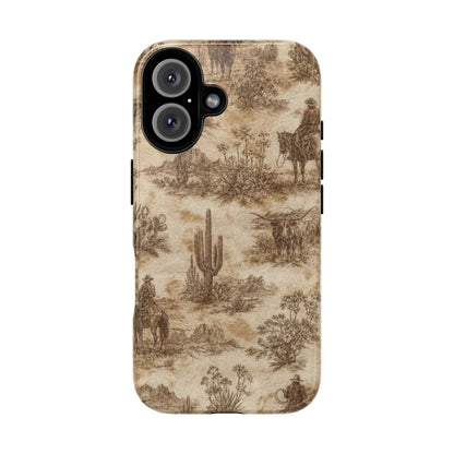 Ivory Cowhide Toile Tough Case