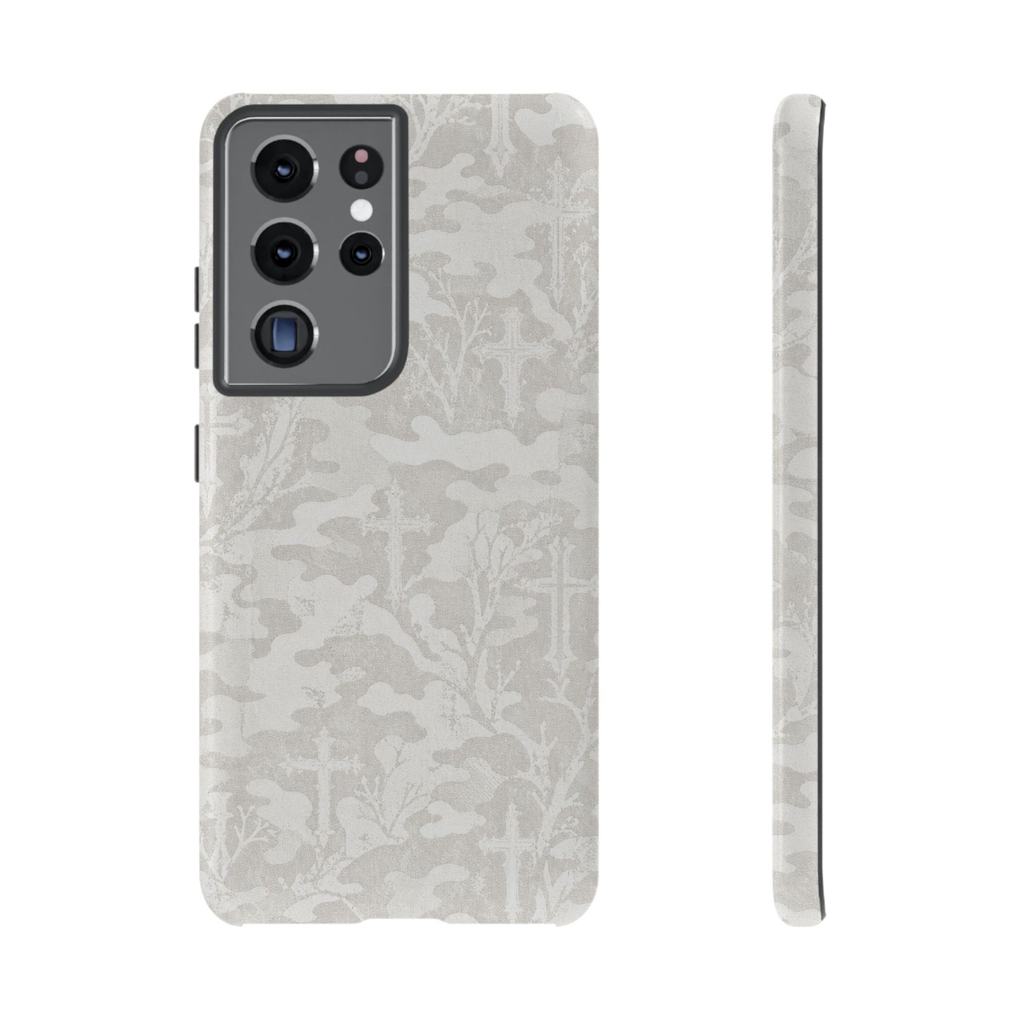 White Camo Cross Tough Case
