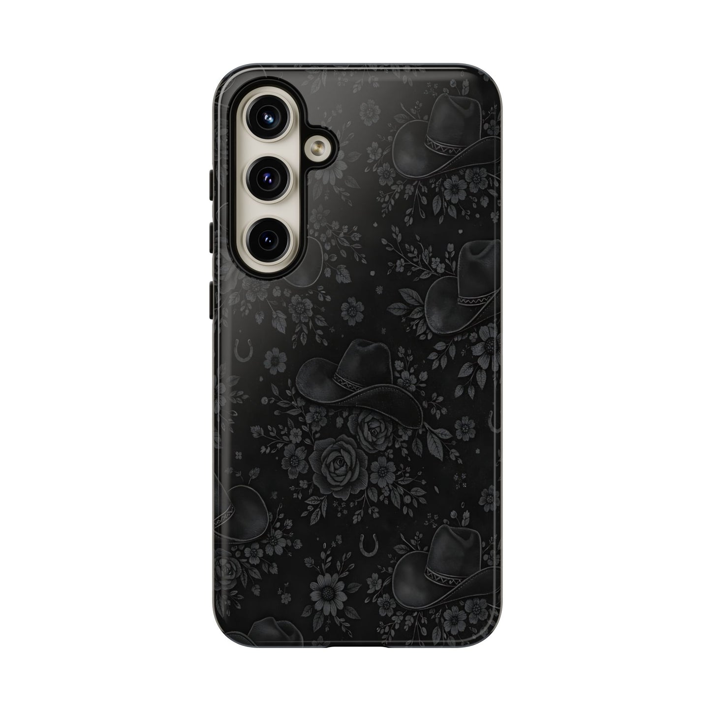 Western Noir Floral Hats Tough Case
