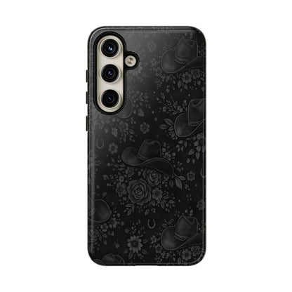 Western Noir Floral Hats Tough Case
