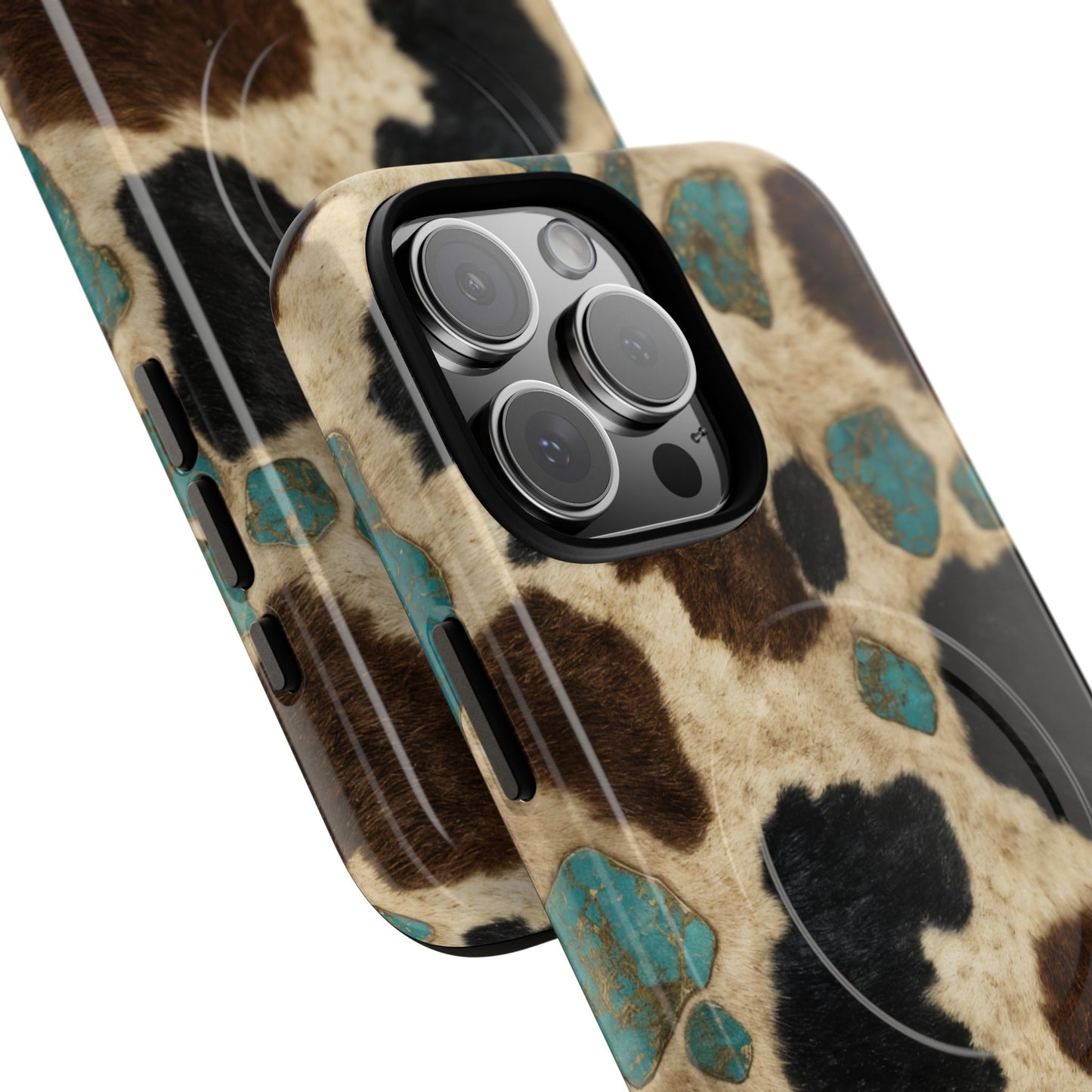 Turquoise Cowhide Magnetic Case