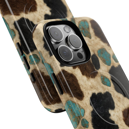 Turquoise Cowhide Magnetic Case