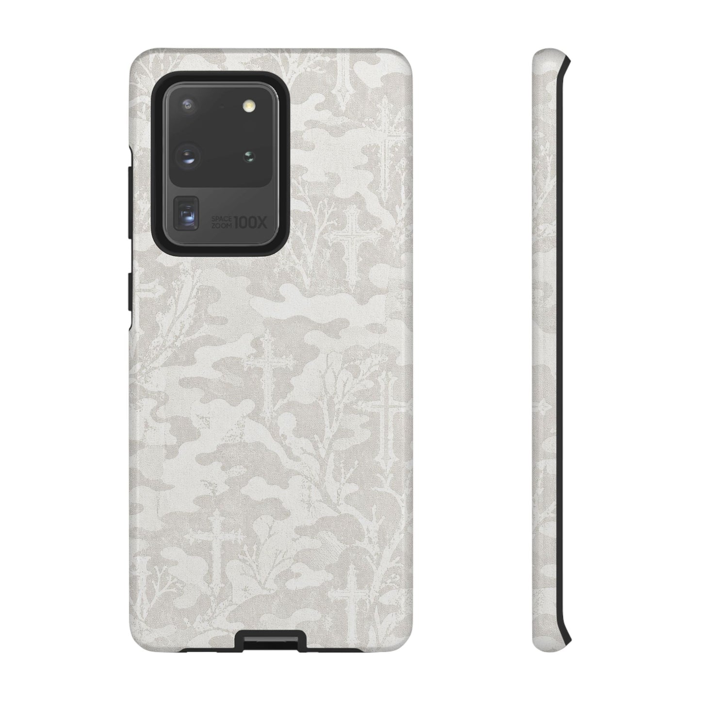 White Camo Cross Tough Case