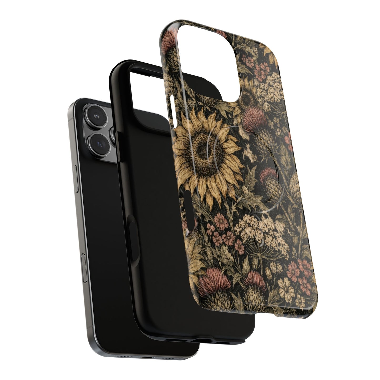 Cowhide Sunflower Thistles Magnetic Case