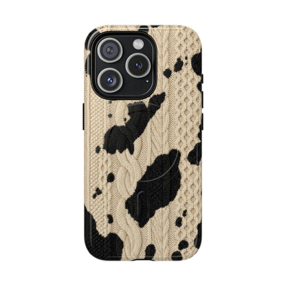 Cable Knit Cowhide Magnetic Case