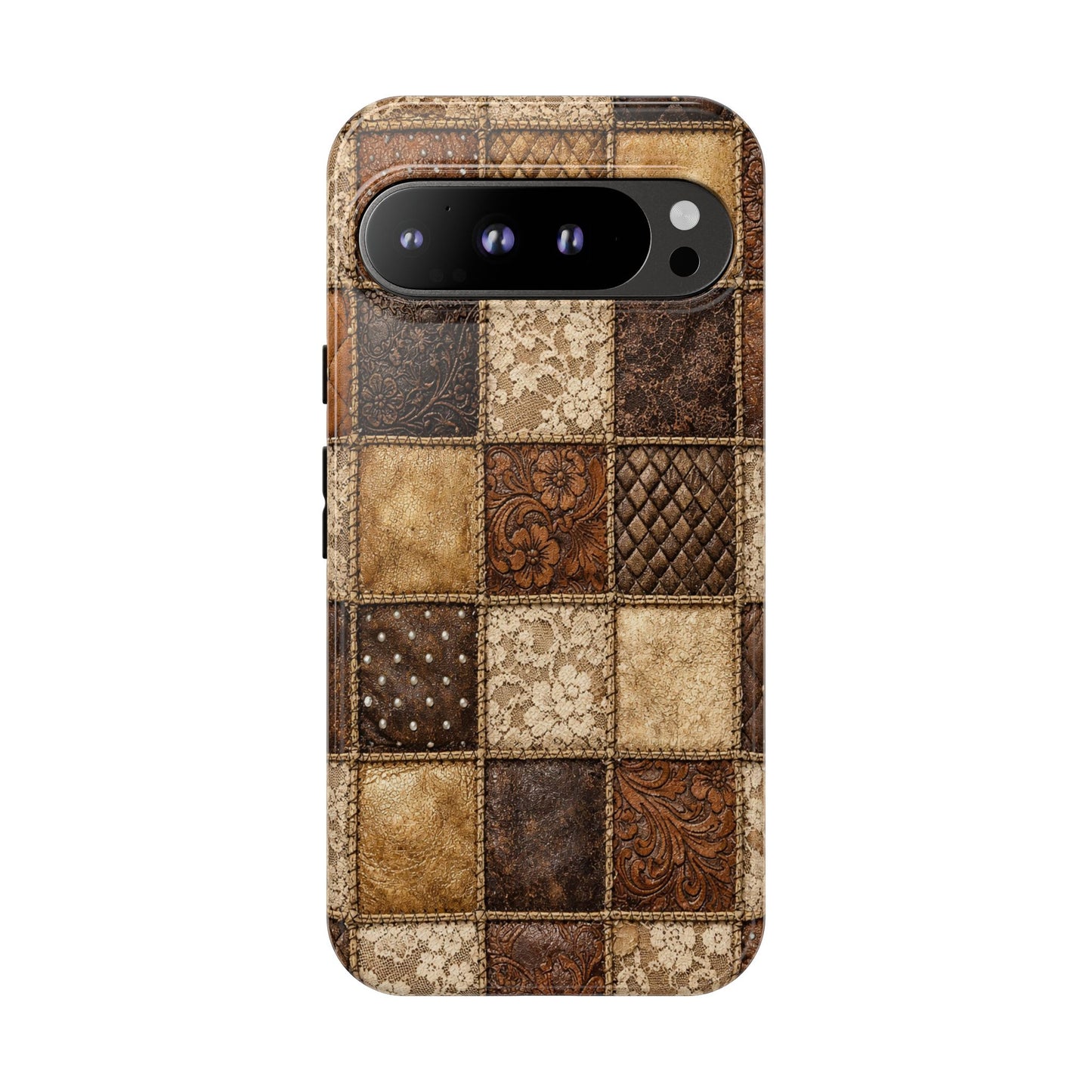 Leather Lace Patchwork Tough Case