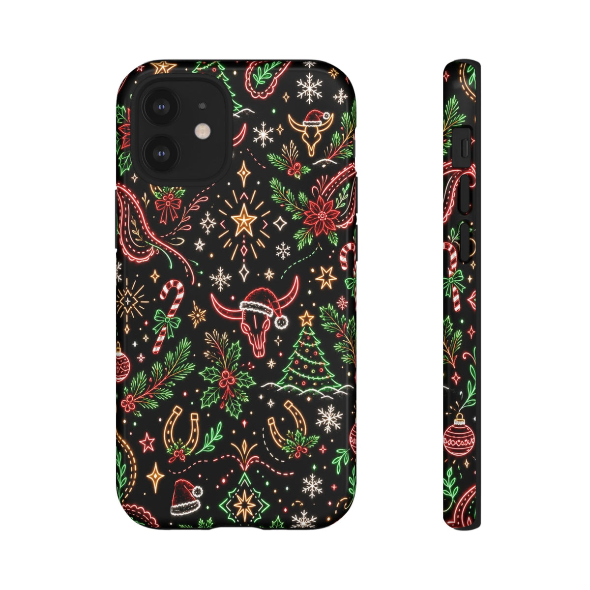 Neon Christmas Skulls Tough Case