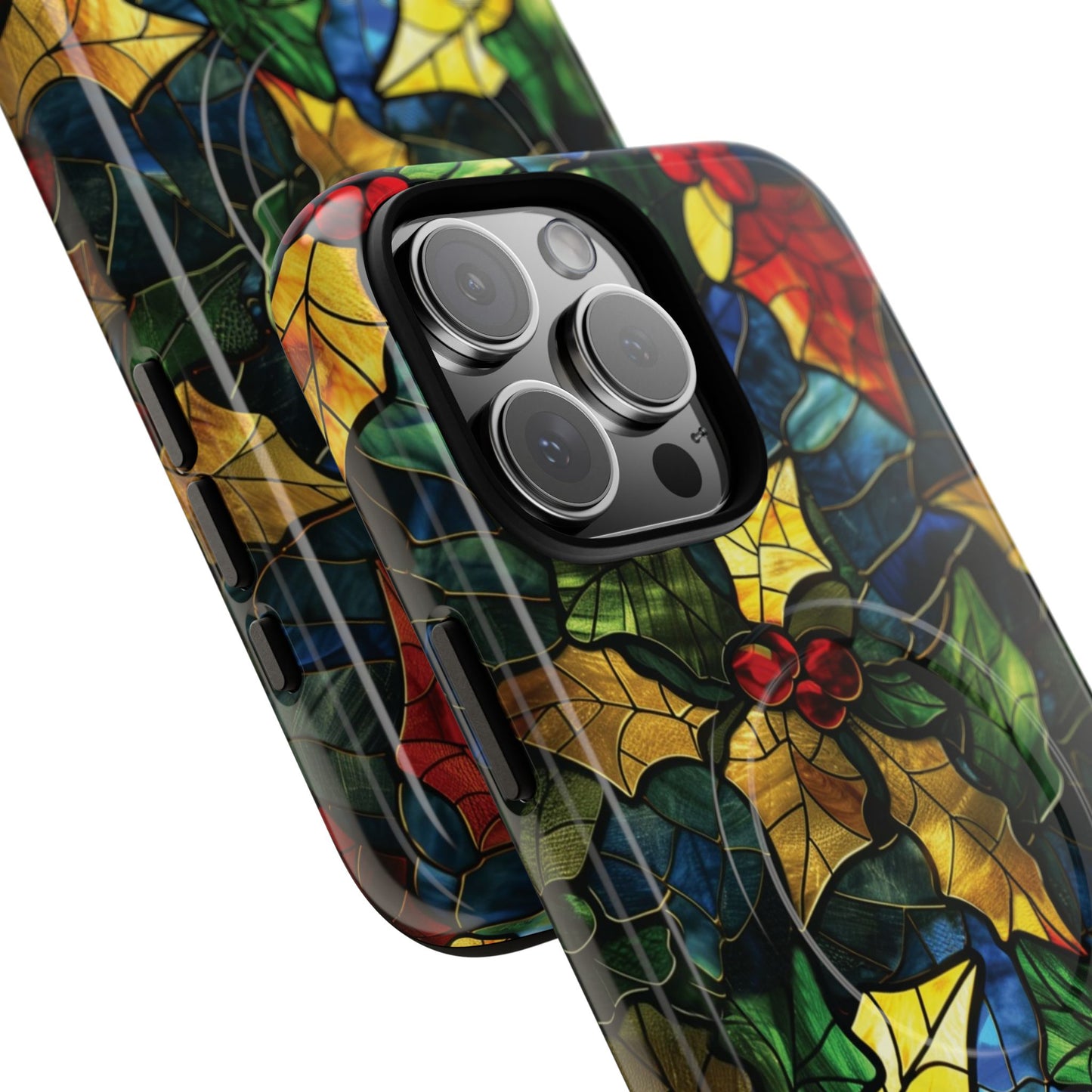 Stained Glass Holly Magnetic Case
