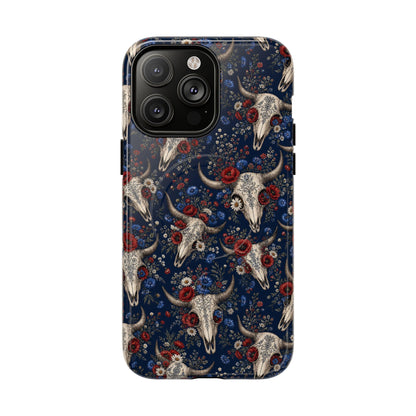 Patriotic Floral Skulls Magnetic Case