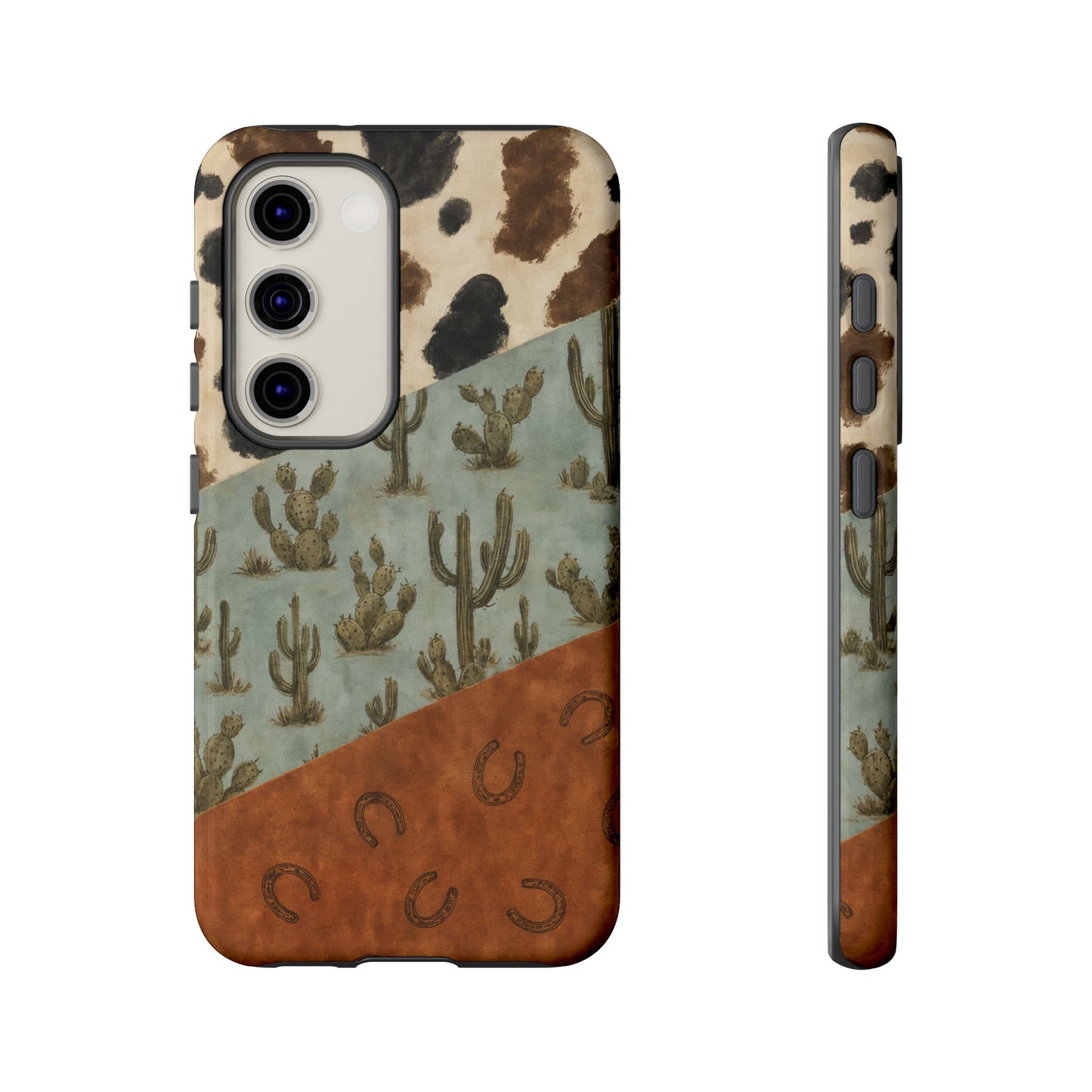 Cowhide Turquoise Cactus Tough Case