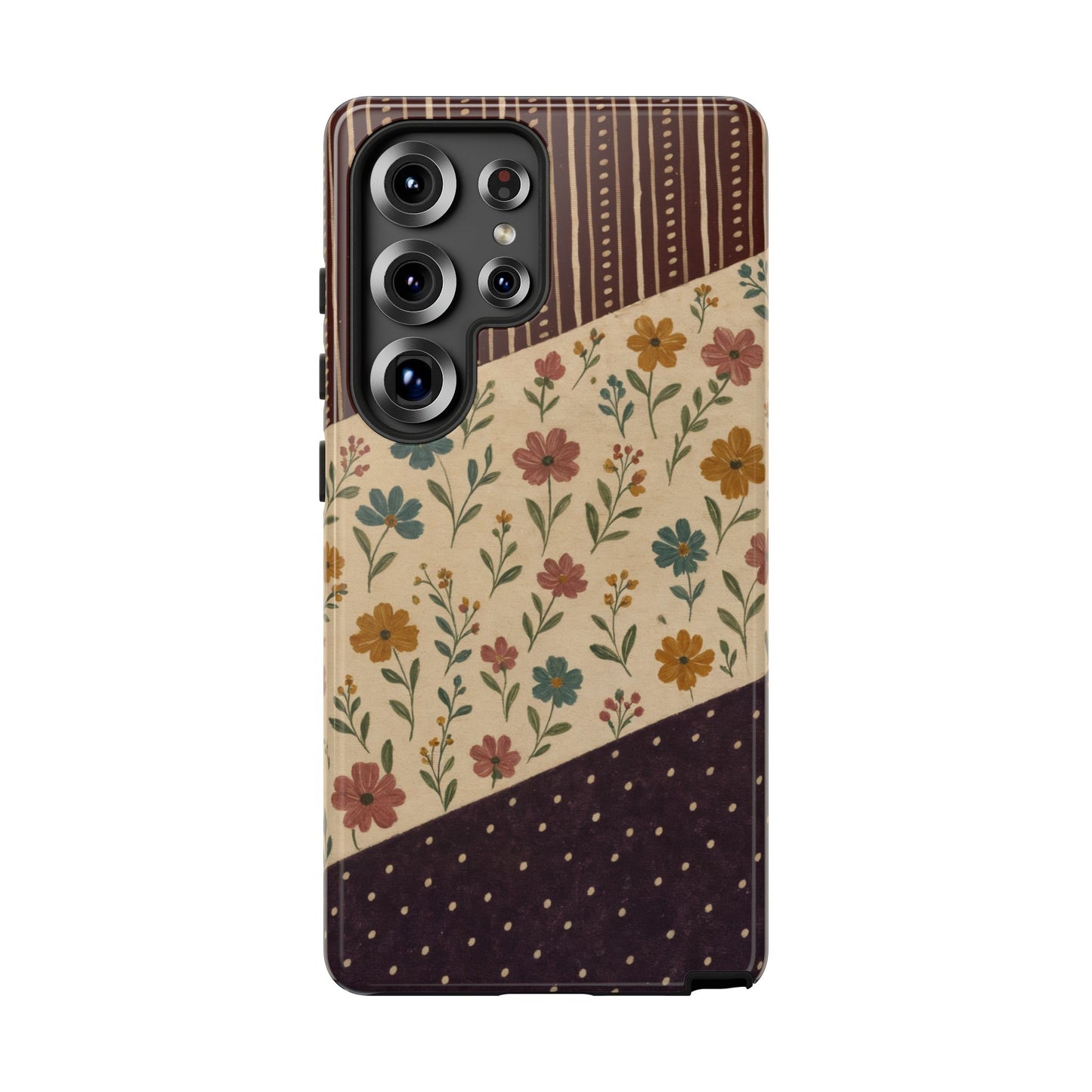 Fall Floral Stripe Tough Case