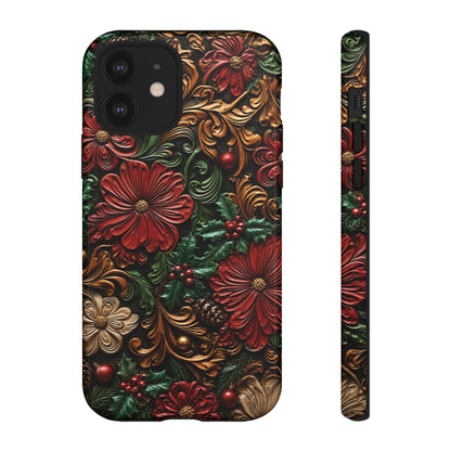 Tooled Christmas Blooms Tough Case