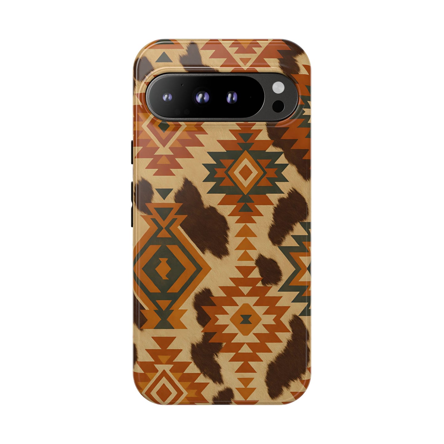 Sunset Aztec + Cowhide Tough Phone Case
