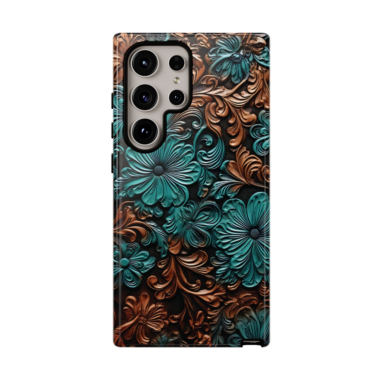 Faux Tooled Floral Tough Case