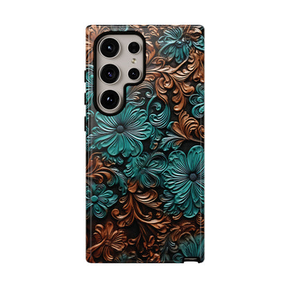 Faux Tooled Floral Tough Case