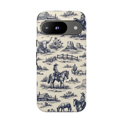 Western Toile Navy Tough Case