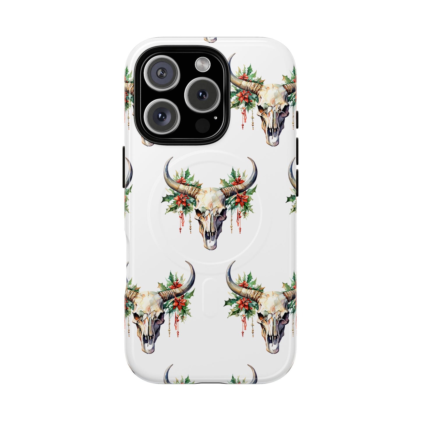 Christmas Bull Skull Magnetic Case