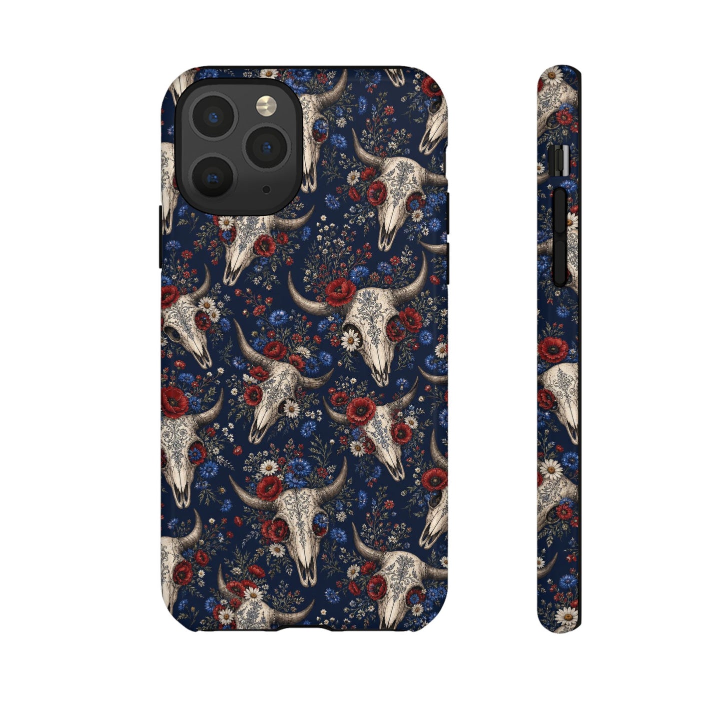 Patriotic Floral Skulls Tough Case