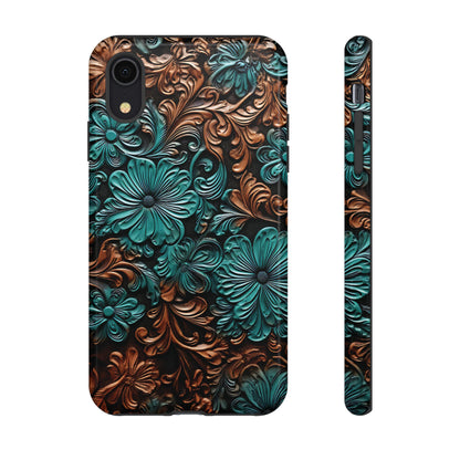 Faux Tooled Floral Tough Case