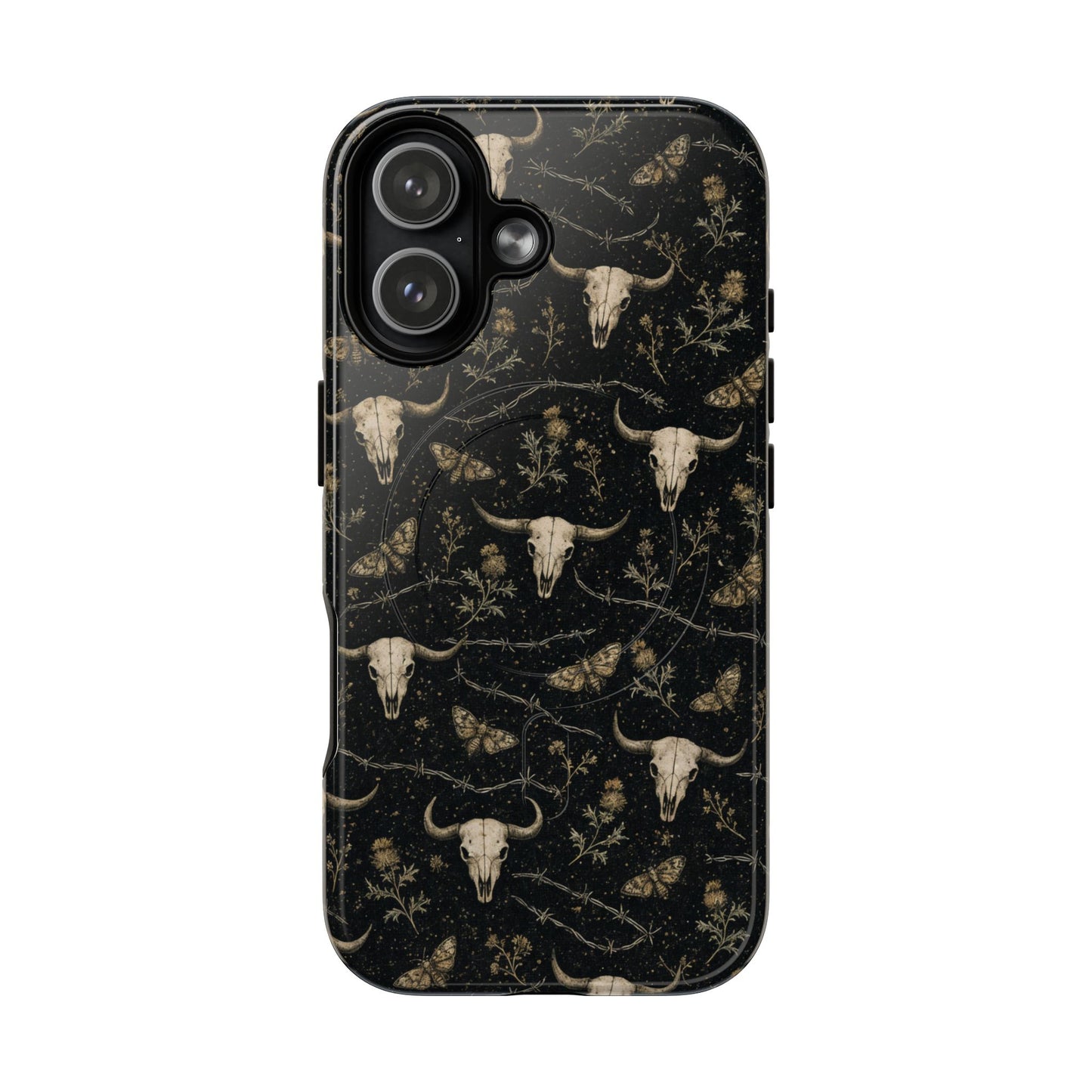 Bull Skull Barbwire Magnetic Case
