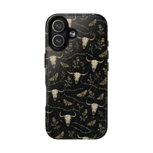 Bull Skull Barbwire Magnetic Case
