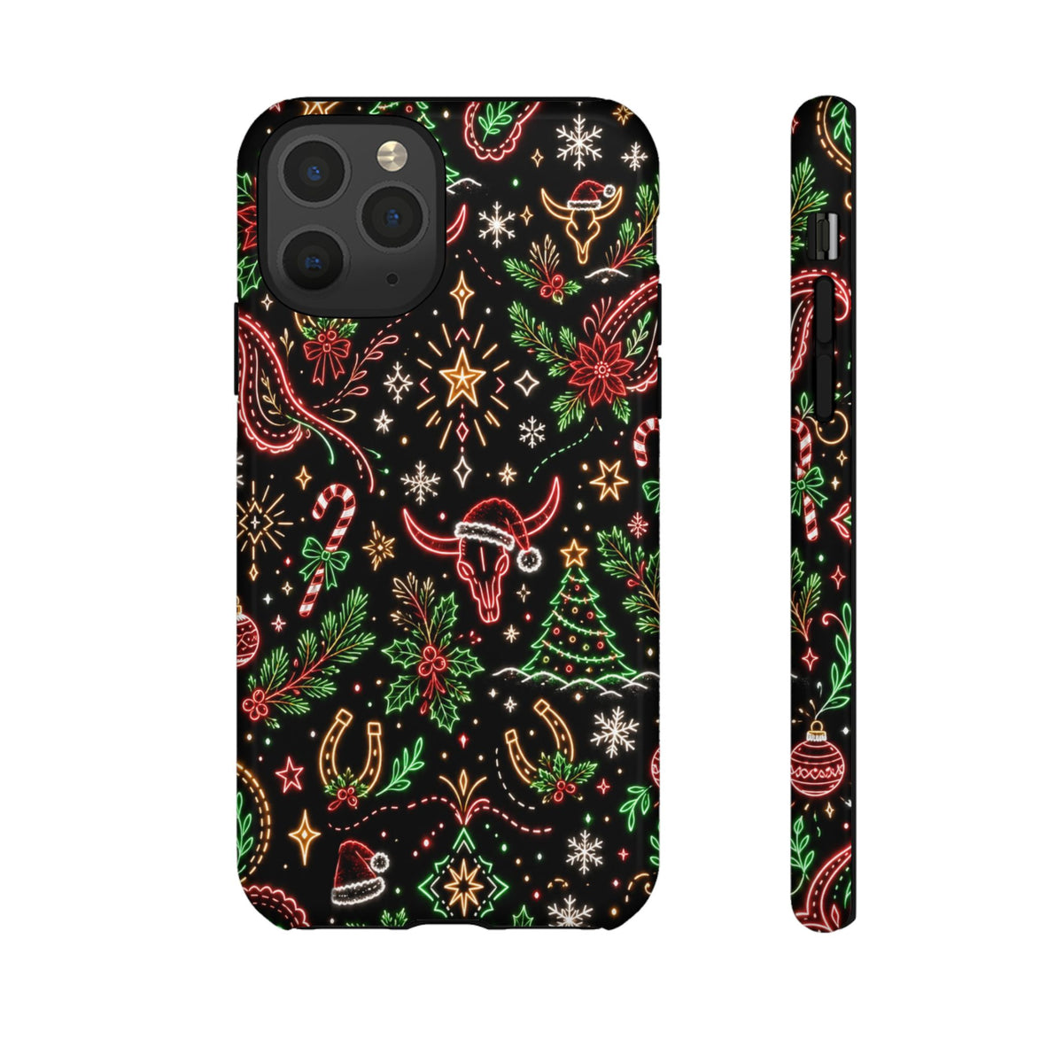 Neon Christmas Skulls Tough Case