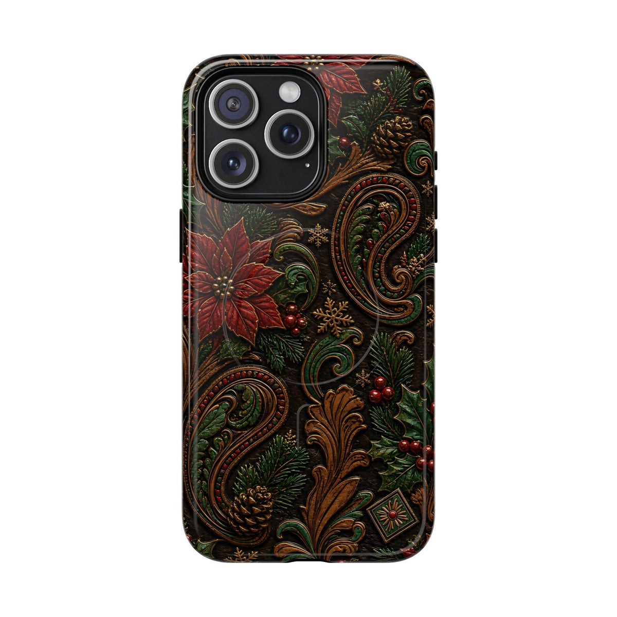 Carved Christmas Paisley Magnetic Case
