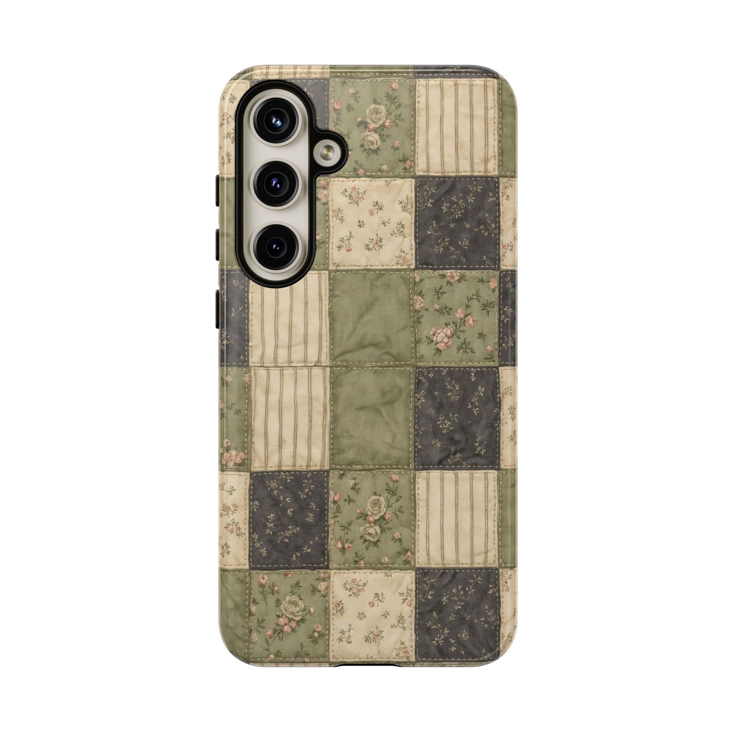 Sage Floral Patchwork Tough Case