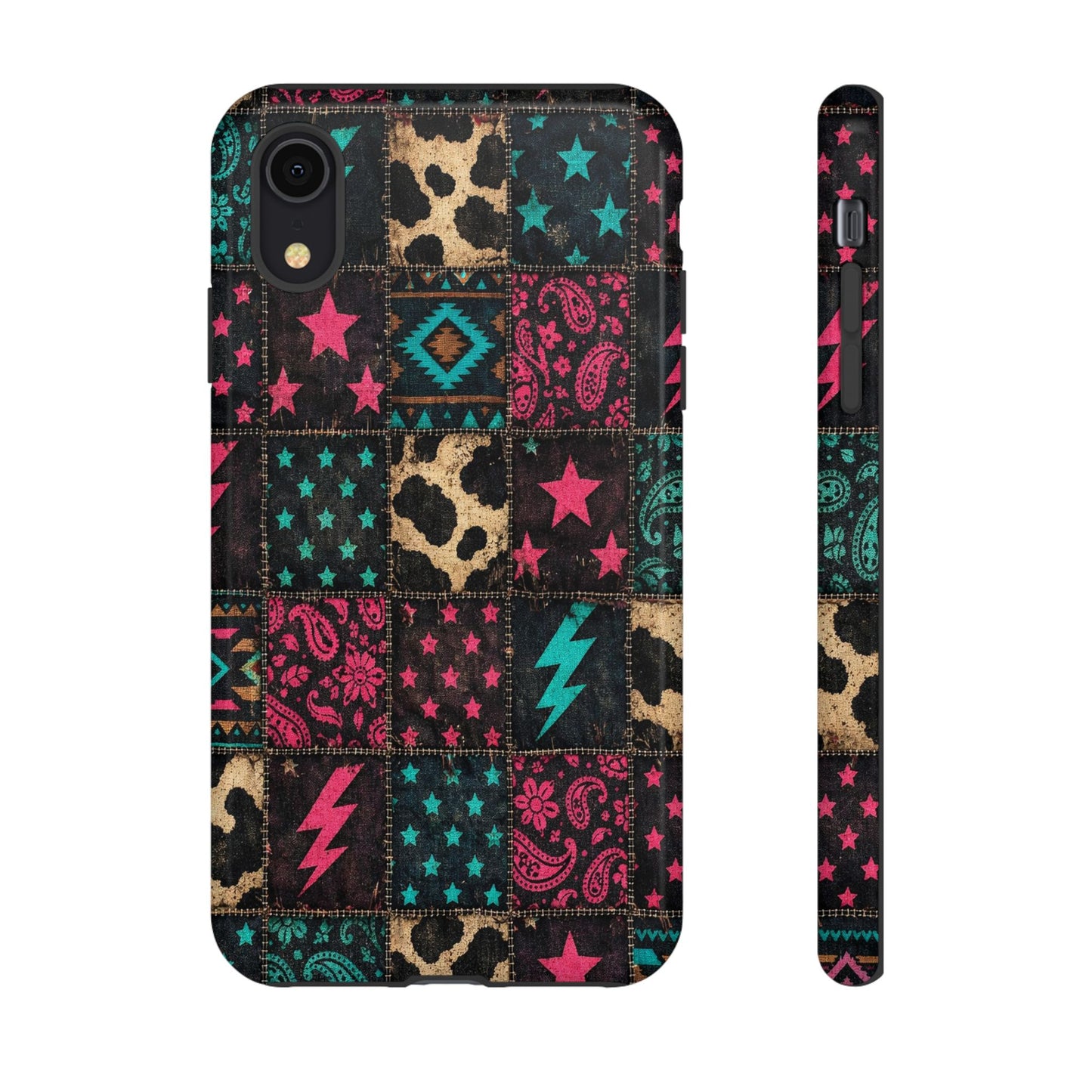Neon Cowhide Patchwork Tough Case