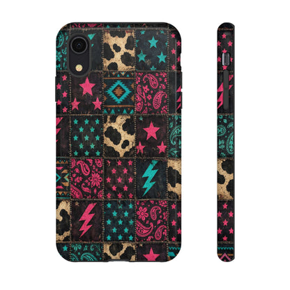Neon Cowhide Patchwork Tough Case
